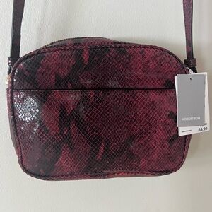 Nordstrom Red Snakeskin Crossbody Bag